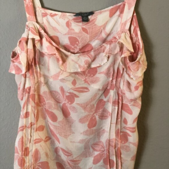 Hula Doll Hawaii 100% Silk Ruffled Y2K Babydoll Empire Waist Camisole - Picture 8 of 9